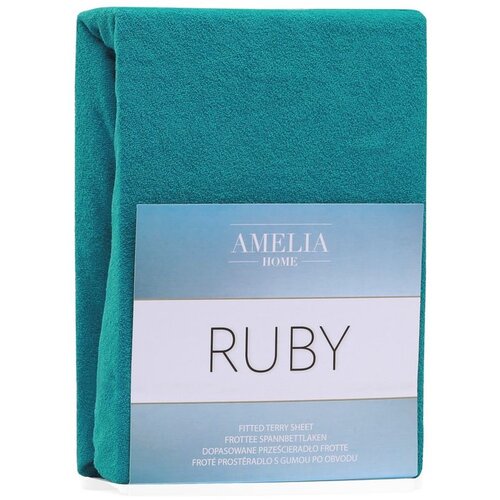 AmeliaHome Plahta s gumom Ruby 160-180x200 cm, tirkizna Slike