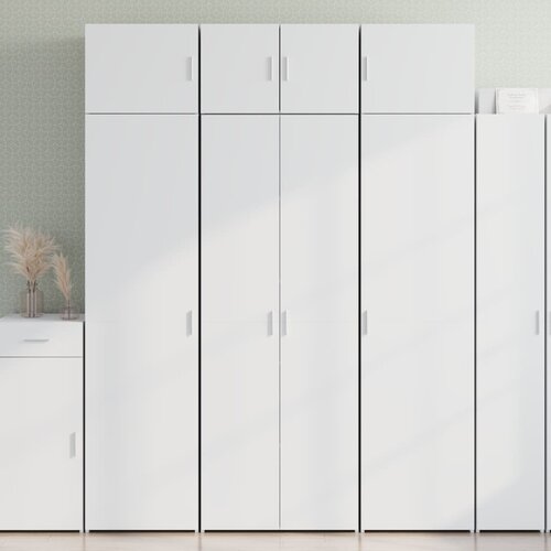  The Living Store Visoka omara bela 70x42,5x185 cm inženirski les - Visoka Omarica, (21496480) Slike