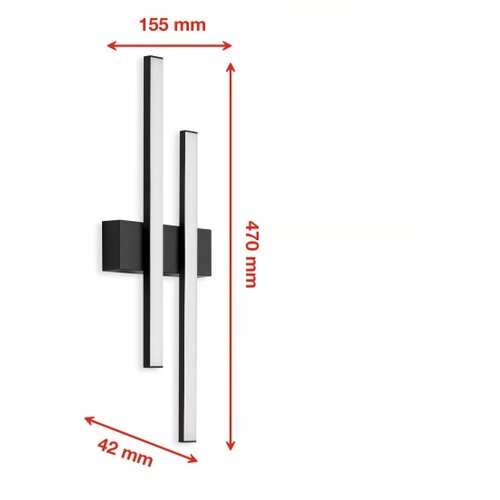 Telefunken LED spolja&amp;scaron;nje zidno svetlo 2xLED/4W/230V IP44 crno Slike