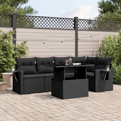  6-dijelni set vrtnih sofa od poliratana s jastucima Slike
