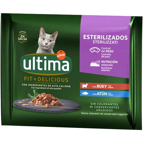 Affinity Ultima Varčno pakiranje Ultima Cat Sterilized 96 x 85 g - Govedina in tuna
