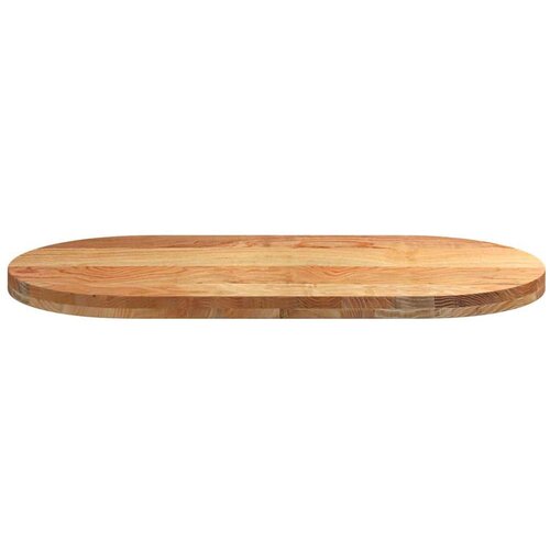 Stolna ploča svjetlosmeđa 100x50x4 cm ovalna masivna hrastovina Slike