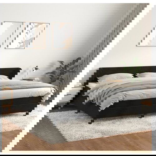 vidaXL Box spring postelja z vzmetnico črna 160x200 cm žamet Cene
