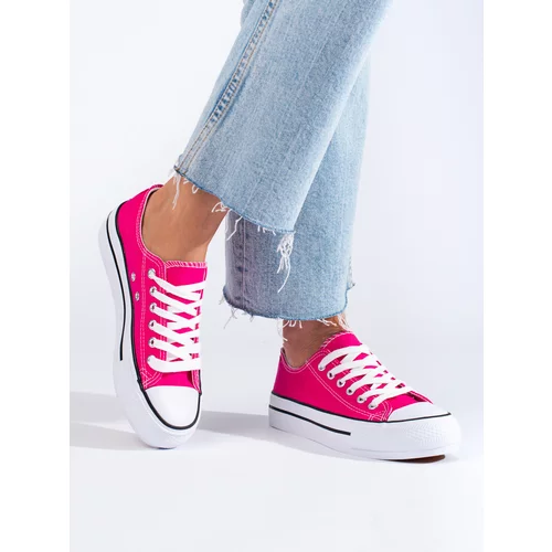 SHELOVET Women's low sneakers pink