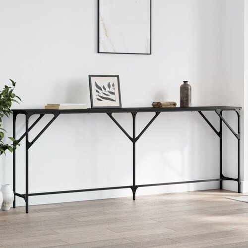 VidaXL Konzolni stol crni 200 x 29 x 75 cm od konstruiranog drva Slike