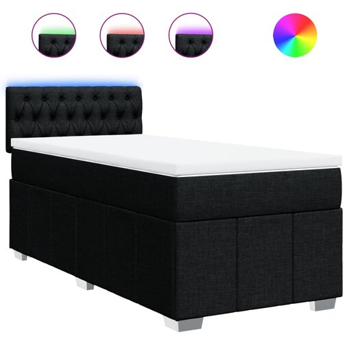 Maison Chic Box spring postelja - Vzmetna postelja z vzmetnico črna 90x200 cm blago SL17404, (21883511) Cene