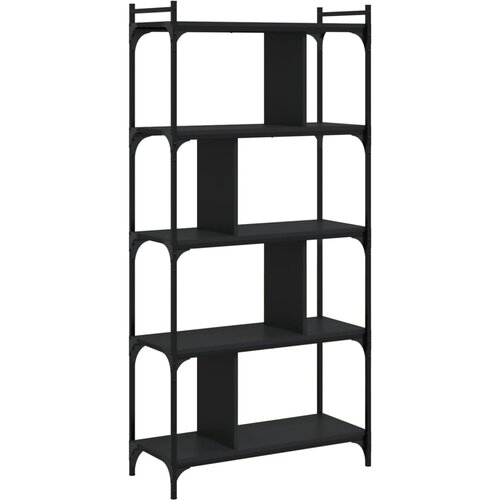 Maison Chic Knjižna omara - Knjižni regal 5-nadstropna črna 76x32x158 cm inženirski les, (21724960) Cene