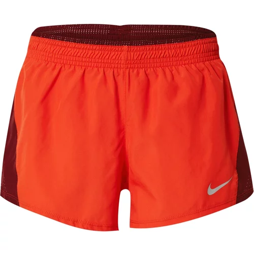 Nike Sportske hlače svijetlosiva / narančasto crvena / tamno crvena