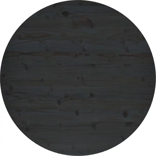  Ploča za stol crna Ø 90 x 2,5 cm od masivne borovine