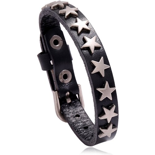 INF Usnjena zapestnica z zvezdicami Black, (21247821) Cene