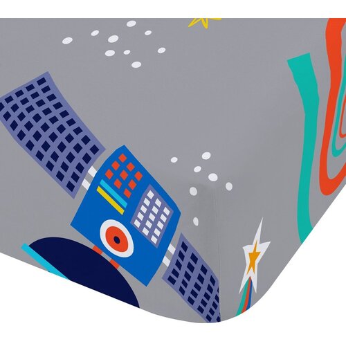 Catherine Lansfield Siva napenjalna enojna otroška rjuha 90x190 cm Lost In Space – Cene