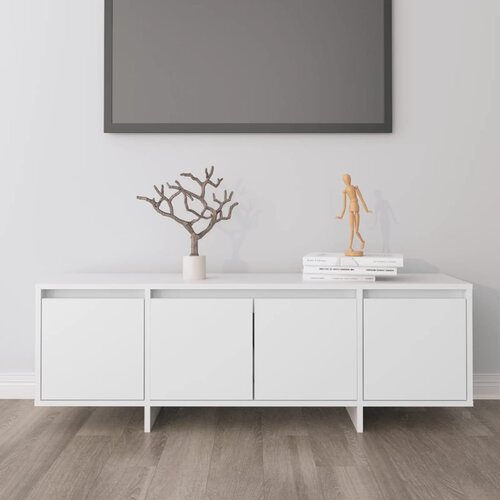 The Living Store TV omarica bela 120x30x40,5 cm inženirski les - TV Omarica, (21375594) Slike