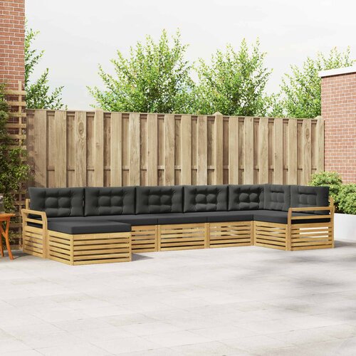  Set vanjskih sofa 7 kom. Bijela i antracit Smeđa 408 x 170,5 x 73 cm Cene