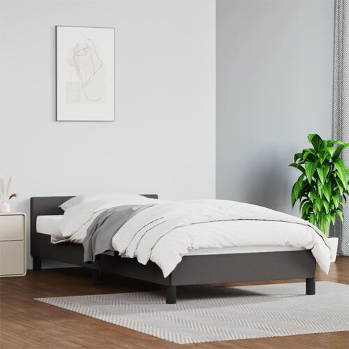 VidaXL Okvir za krevet s uzglavljem sivi 90x190 cm od umjetne kože Slike