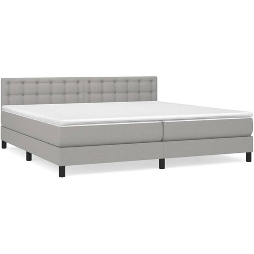 Maison Chic Box spring postelja - Vzmetna postelja z vzmetnico svetlo siva 200x200 cm blago SL214, (21910286) Cene
