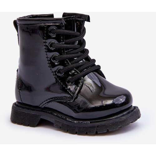 Boto Children's Boots Laquered With Zipper Black Tibbie Cene