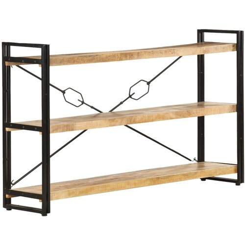 The Living Store Knjižna omara 3-nadstropna 140x30x80 cm trden mangov les - Knjižna Omara, (21657266) Slike