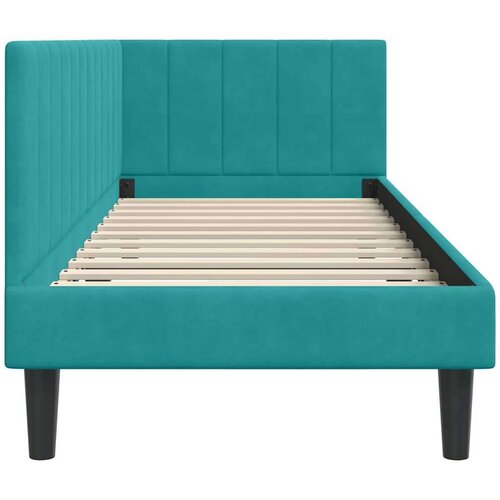 VidaXL kutni okvir kreveta s uzglavljem tirkizna 80 x 200 cm bar&amp;scaron;un Slike
