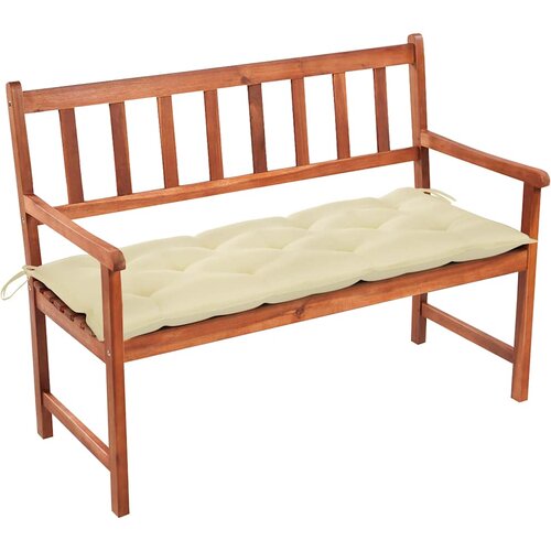  Vrtna klupa s jastukom 120 cm od masivnog bagremovog drva Krema 120 x 50 x 7 cm Slike