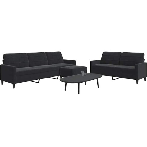  3-dijelni set sofa s jastucima crni bar&scaron;unasti Cijene