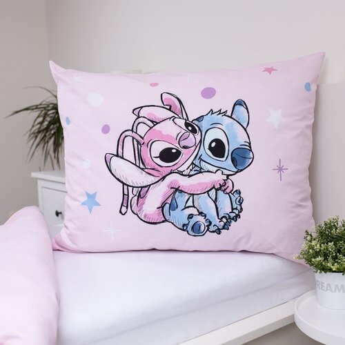 Jerry Fabrics Rožnata enojna bombažna otro&amp;scaron;ka posteljnina 140x200 cm Lilo a Stitch &amp;quot;Universe&amp;quot; &amp;ndash; Slike