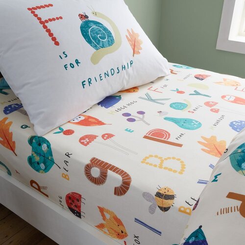 RHS Dječja plahta s gumom za krevet za jednu osobu 135x190 cm Woodland Alphabet &amp;ndash; Slike