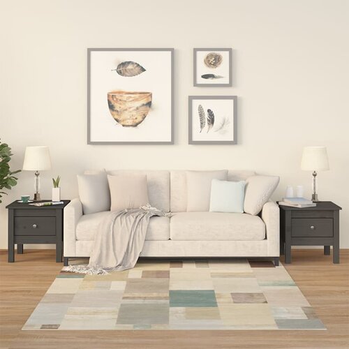 Furnova Stranske mizice 2 kosa sive 40x40x39 cm trdna borovina, (21914734) Cene