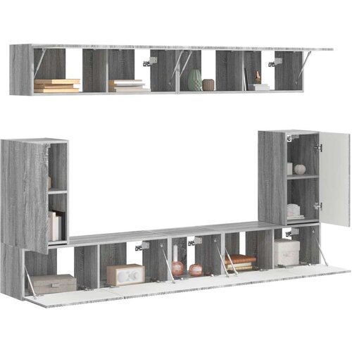  Komplet TV omaric 5 pcs Siva Sonoma Konstruiran les - - Siva - 83.44 - 98 x 31 x 29,5 cm - 2025-vidaXL-Uvoz_2 Slike