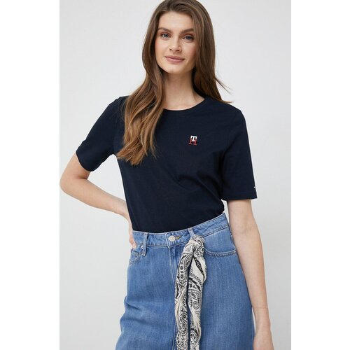 Tommy Hilfiger Bombažna kratka majica mornarsko modra barva Slike