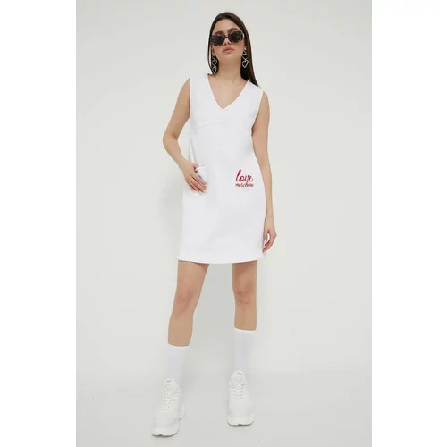 Love Moschino Traper haljina boja: bijela, mini, ravna