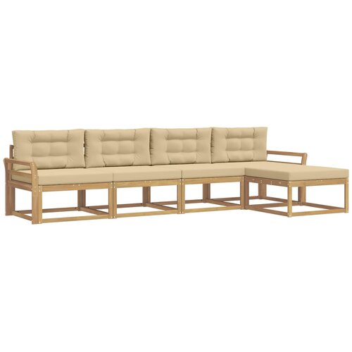 vidaXL Zunanja garnitura za sedenje 4 pcs Bela in bež Poliester, (5000279992) Cene