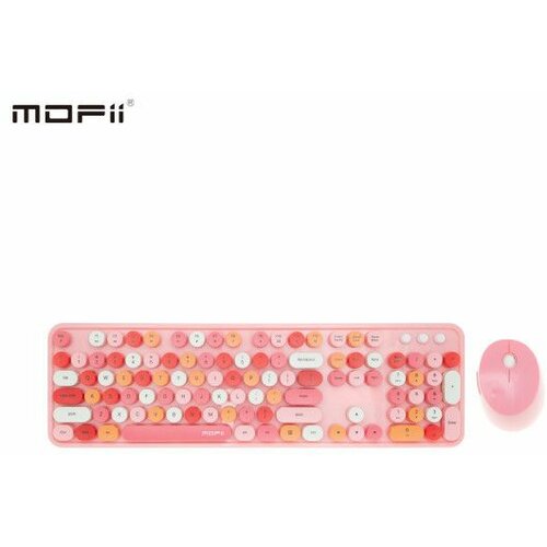 MOFII wl sweet retro set tastatura i miš u pink boji Slike