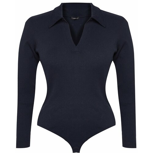 Trendyol Curve Plus Size Bodysuit - Dark blue - Fitted Slike