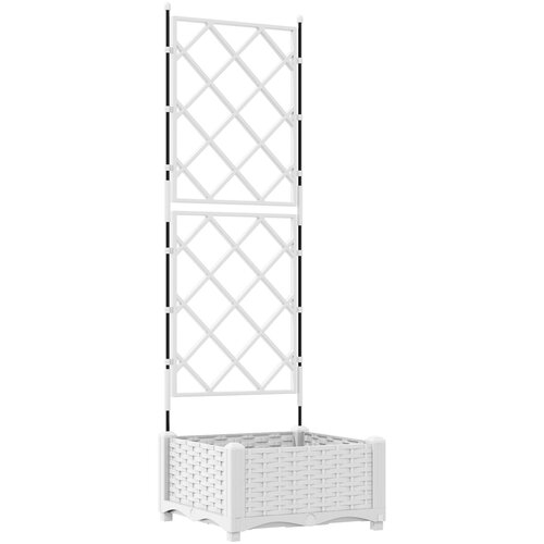 vidaXL vrtnarske gredice Bela Plastika 40 x 40 x 125.5 cm Gredice, (22014470) Cene