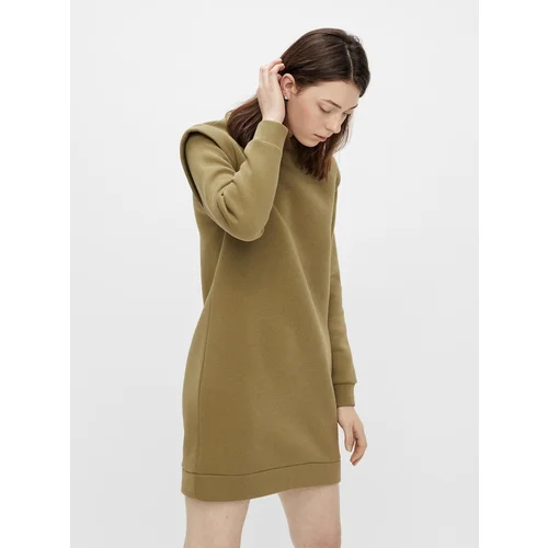 Pieces Khaki Sweatshirt Dress - Women