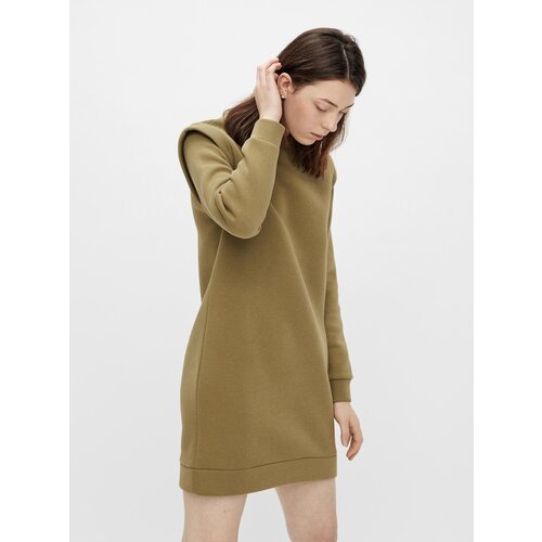 Pieces Khaki Sweatshirt Dress - Women Slike