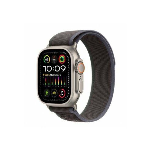 Apple watch Ultra2 cellular, 49mm titanium case w blue/black trail loop - s/m (mrf53se/a) Slike