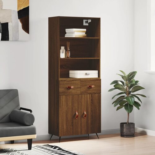 vidaXL Visoka komoda boja hrasta 69 5x34x180 cm od konstruiranog drva Cijene