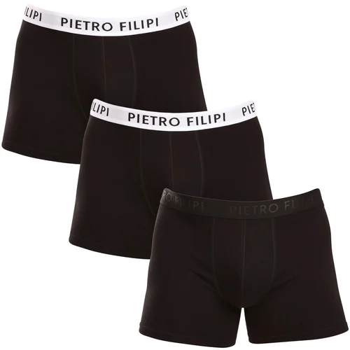 Pietro Filipi 3PACK Men's Boxer Shorts Black