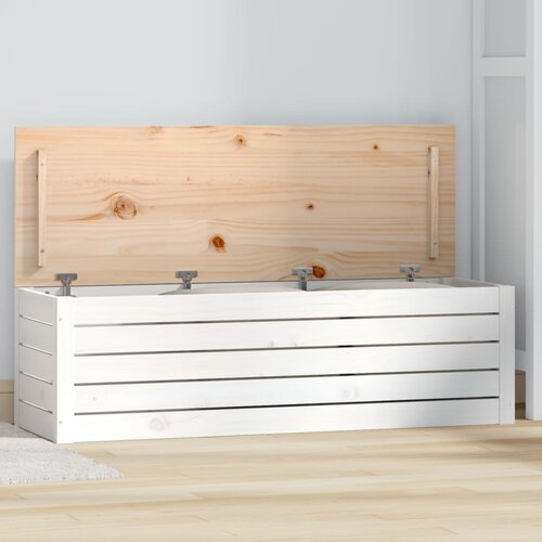  Kutija za pohranu bijela 109 x 36,5 x 33 cm od masivne borovine Cijene