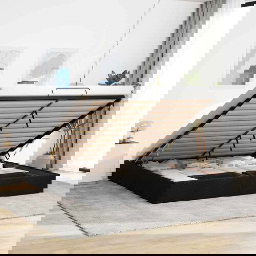 vidaXL Otomanski posteljni okvir brez vzmetnice črn 160x200 cm blago Cene
