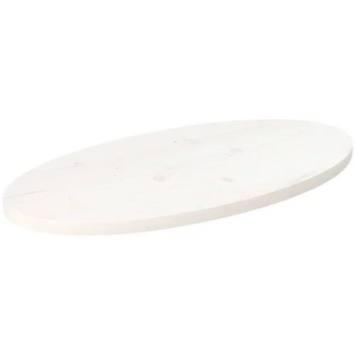 Ploča za stol bijela 60x30x2,5 cm od masivne borovine ovalna