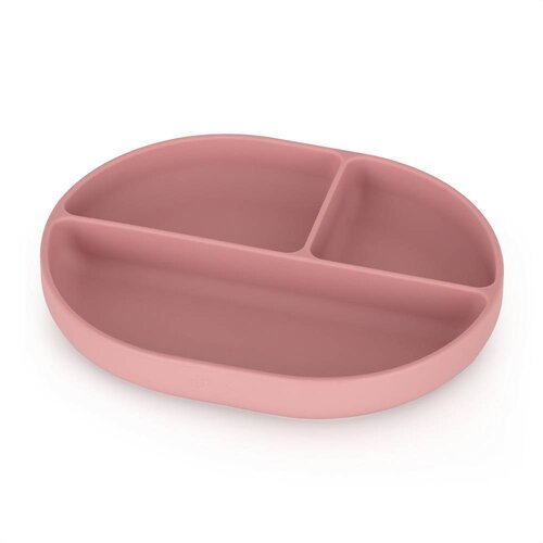 Petite&amp;amp;Mars Silikonski ovalni tanjur s odjeljcima i vakuumom 6 m+ Take&amp;amp;Match, Dusty Rose Slike