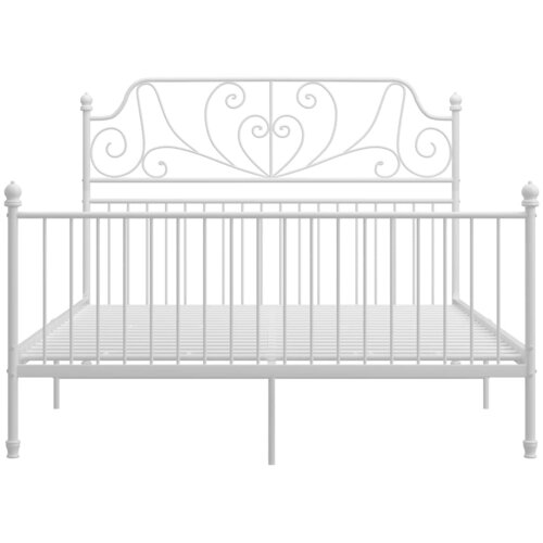  Okvir za krevet bijeli metalni 160 x 200 cm Slike