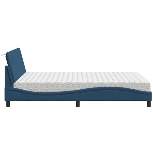  Krevet s madracem plavi 120 x 200 cm od tkanine Slike