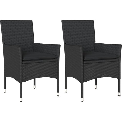 Maison Chic Vrtni stoli - Stol za vrt z blazinami 2 kosa črn poli ratan JS2113, (21876750) Slike