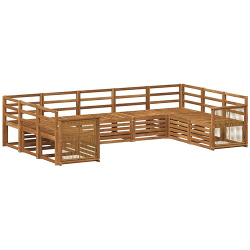 vidaXL Kotna sedežna garnitura 7 pcs Naravna Masiven les akacije, (5000283802) Cene