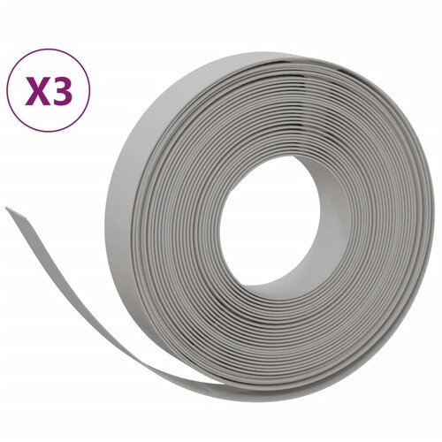 VidaXL Vrtna obroba 3 kosa siva 10 m 10 cm polietilen, (20757906) Slike