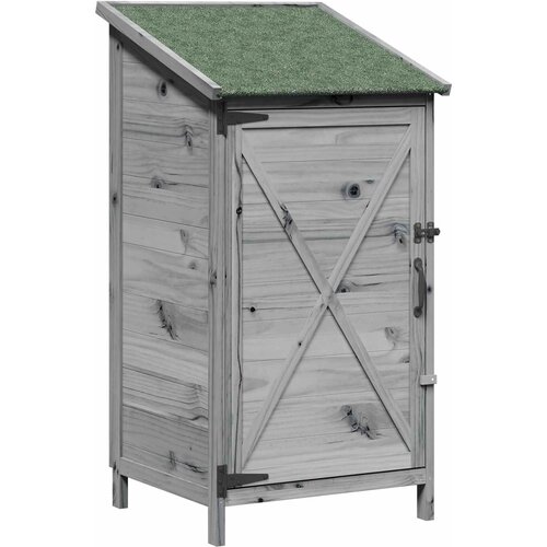 vidaXL Vrtna Šupa Siva 59 5 x 56 x 113 5 cm Čvrsto drvo jele - Siva 59 x 56 x 113 5 cm Cene