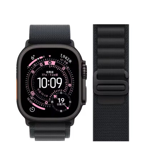  Narukvica za Apple Watch Ultra Strap Alpine Loop Titanium 42/ 44/ 45/ 49 mm L black Cene